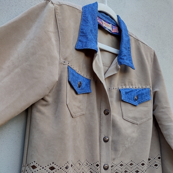 Vintage Monique Jeans Western Style Top Jacket Size 14 - Picture 8 of 9